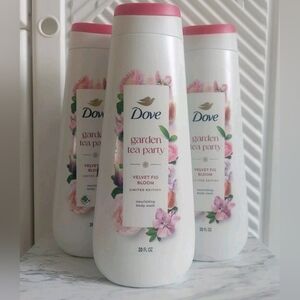 3 Dove Garden Tea Party velvet fig bloom body wash 20oz each Full size New